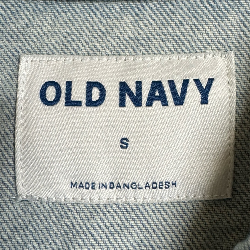 Old Navy jacket women small 100% cotton light wash distressed jean denim blue - Picture 4 of 9